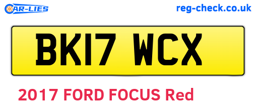 BK17WCX are the vehicle registration plates.