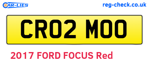 CR02MOO are the vehicle registration plates.