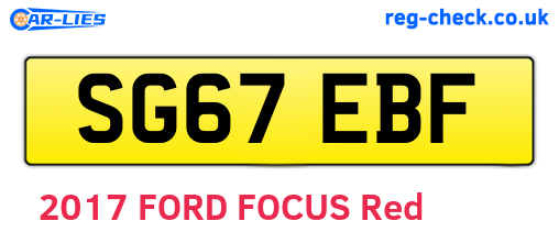 SG67EBF are the vehicle registration plates.