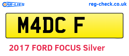 M4DCF are the vehicle registration plates.