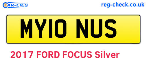 MY10NUS are the vehicle registration plates.