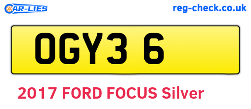 OGY36 are the vehicle registration plates.