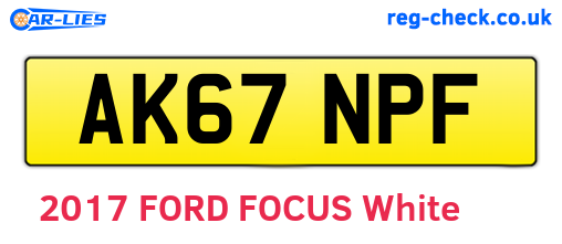 AK67NPF are the vehicle registration plates.