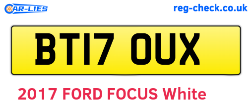 BT17OUX are the vehicle registration plates.
