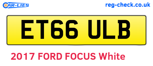 ET66ULB are the vehicle registration plates.
