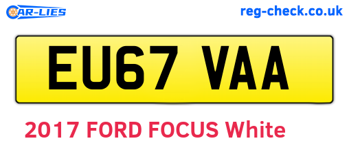 EU67VAA are the vehicle registration plates.