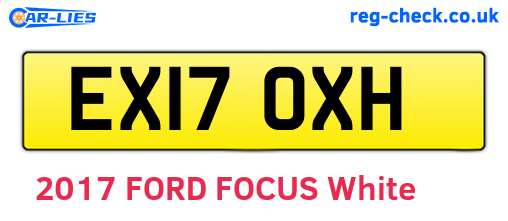EX17OXH are the vehicle registration plates.