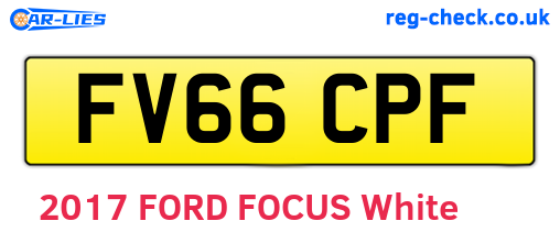 FV66CPF are the vehicle registration plates.