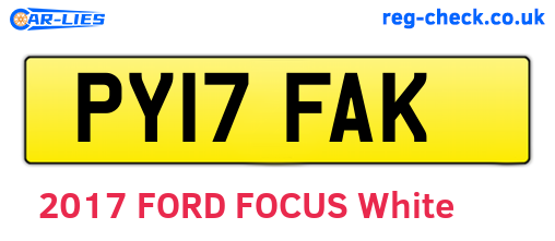 PY17FAK are the vehicle registration plates.