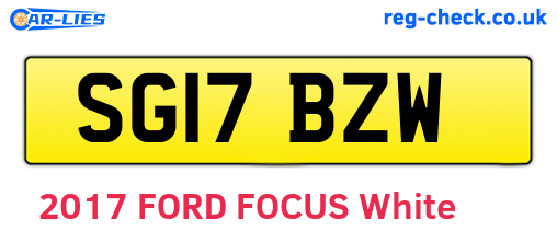 SG17BZW are the vehicle registration plates.