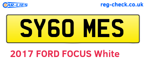 SY60MES are the vehicle registration plates.