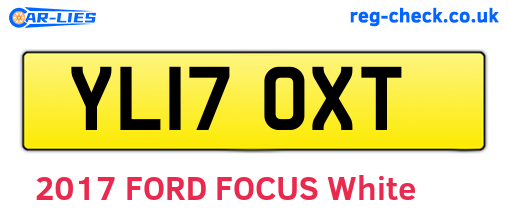 YL17OXT are the vehicle registration plates.