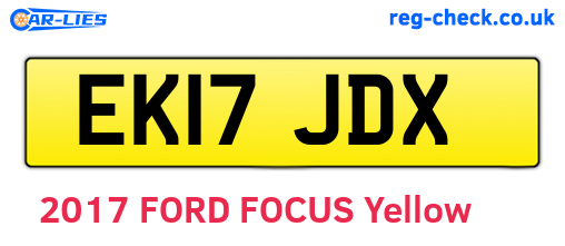 EK17JDX are the vehicle registration plates.