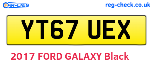 YT67UEX are the vehicle registration plates.