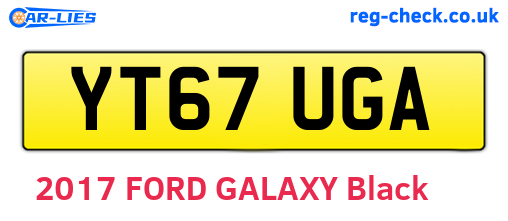 YT67UGA are the vehicle registration plates.