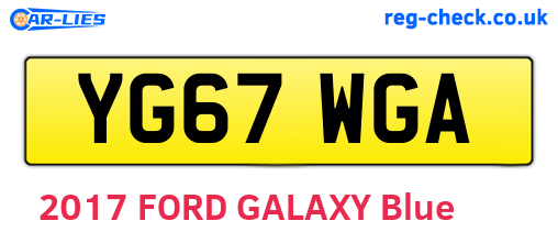 YG67WGA are the vehicle registration plates.