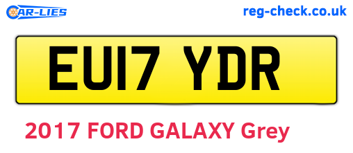 EU17YDR are the vehicle registration plates.