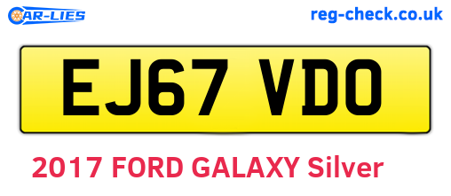 EJ67VDO are the vehicle registration plates.
