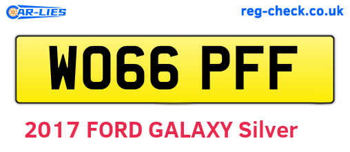 WO66PFF are the vehicle registration plates.