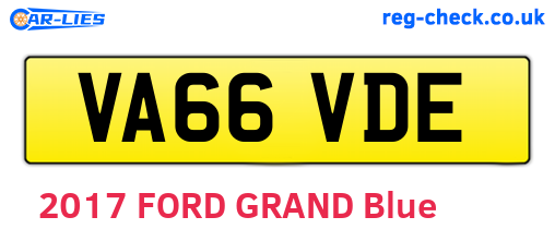VA66VDE are the vehicle registration plates.