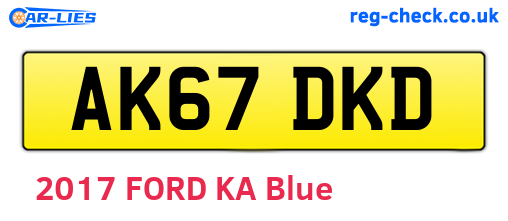 AK67DKD are the vehicle registration plates.