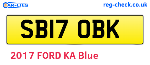 SB17OBK are the vehicle registration plates.