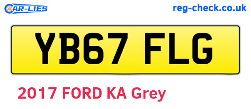 YB67FLG are the vehicle registration plates.