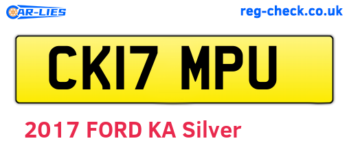 CK17MPU are the vehicle registration plates.
