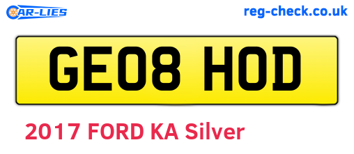 GE08HOD are the vehicle registration plates.