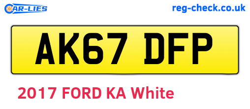 AK67DFP are the vehicle registration plates.