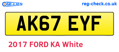 AK67EYF are the vehicle registration plates.