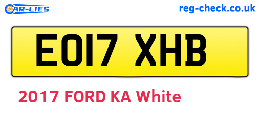EO17XHB are the vehicle registration plates.