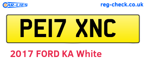 PE17XNC are the vehicle registration plates.