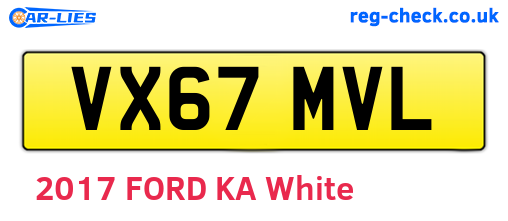 VX67MVL are the vehicle registration plates.
