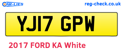 YJ17GPW are the vehicle registration plates.