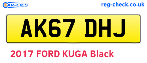 AK67DHJ are the vehicle registration plates.