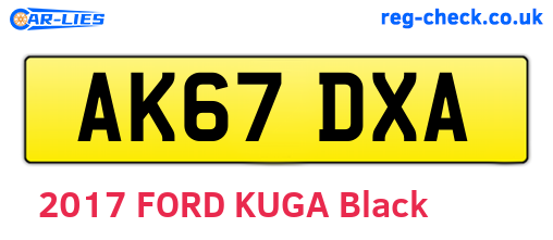 AK67DXA are the vehicle registration plates.