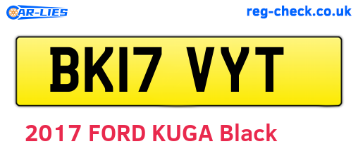 BK17VYT are the vehicle registration plates.