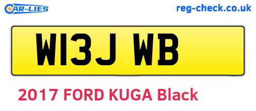 W13JWB are the vehicle registration plates.