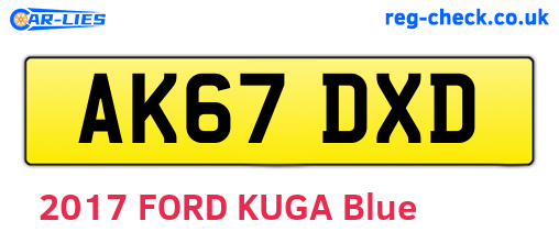 AK67DXD are the vehicle registration plates.