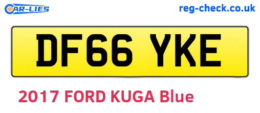 DF66YKE are the vehicle registration plates.