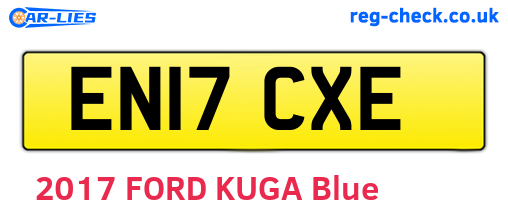 EN17CXE are the vehicle registration plates.