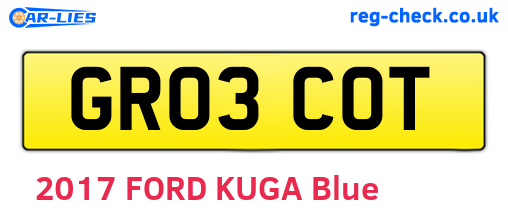 GR03COT are the vehicle registration plates.