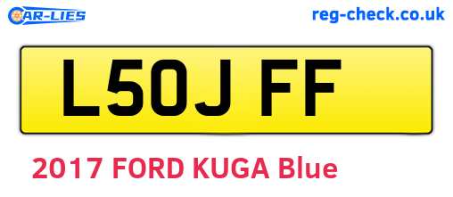 L50JFF are the vehicle registration plates.