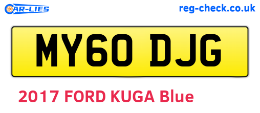 MY60DJG are the vehicle registration plates.
