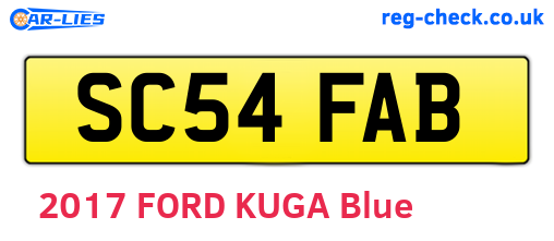 SC54FAB are the vehicle registration plates.
