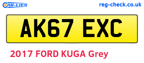AK67EXC are the vehicle registration plates.