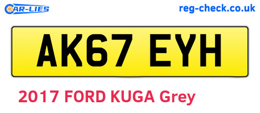 AK67EYH are the vehicle registration plates.
