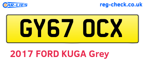 GY67OCX are the vehicle registration plates.