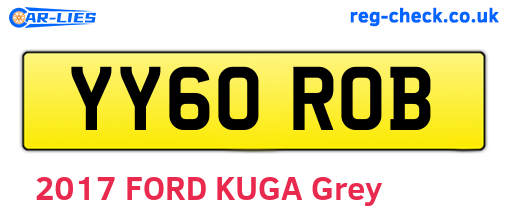 YY60ROB are the vehicle registration plates.